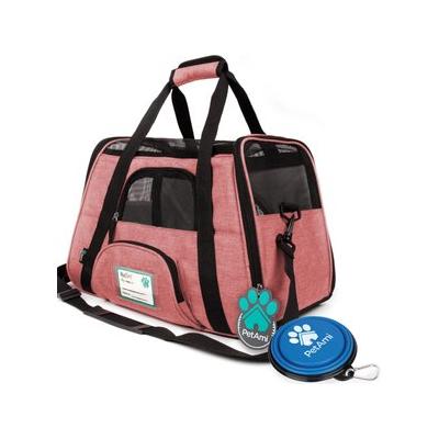PetAmi Premium Airline Approved Soft-Sided Dog & Cat Travel Carrier, Light Red, Small