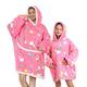 Oversized Sherpa Hoodie Fluffy Fleece Super Soft Warm Comfortable Blanket Sweatshirt Hooded Blanket with Big Front Pocket Family Matching fit for Men, Women, Girls, Boys, Friends