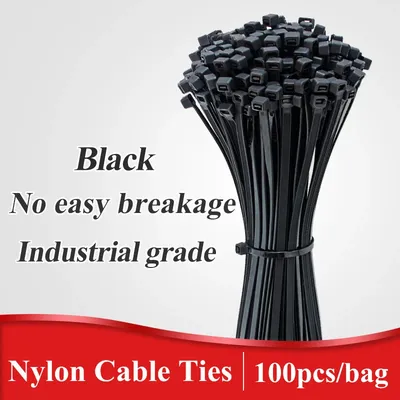 Attache de câble en Nylon noir réglable 100 pièces en plastique autobloquant organisateur de