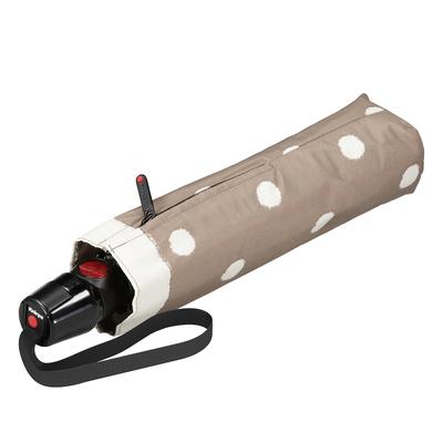 Knirps T.200 Duomatic Taschenschirm 28 cm Dot Art Taupe Braun Image