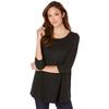 Plus Size Women's Three-Quarter Sleeve Swing Ultimate Tee by Roaman's in Black (Size 12) Shirt