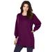 Plus Size Women's Blouson Sleeve High-Low Sweatshirt by Roaman's in Dark Berry (Size 30/32)