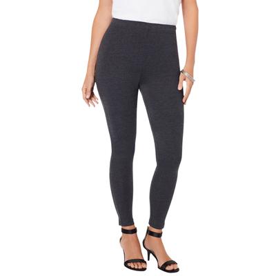 Plus Size Women's Plus Size Ankle Length Essential Stretch Legging by Roaman's in Heather Charcoal (Size 6X) Activewear Workout Yoga Pants