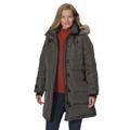 Plus Size Women's Heathered Down Puffer Coat by Woman Within in Heather Charcoal (Size 30 W)