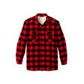 Men's Big & Tall Fleece Sherpa Shirt Jacket by KingSize in Red Buffalo Check (Size 3XL)