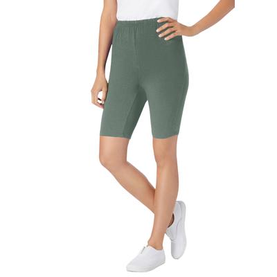 Plus Size Women's Stretch Cotton Bike Short by Woman Within in Pine (Size 1X)