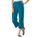 Plus Size Women's 7-Day Knit Capri by Woman Within in Deep Teal (Size L) Pants