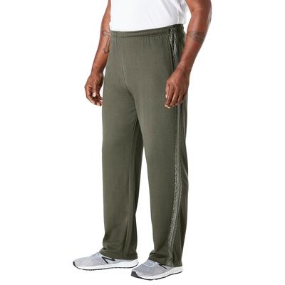 Men's Big & Tall French Terry Snow Lodge Sweatpants by KingSize in Olive (Size 6XL)