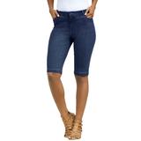 Plus Size Women's Invisible Stretch® Contour Bermuda Short by Denim 24/7 in Dark Wash (Size 26 W)