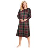 Plus Size Women's Long-Sleeve Henley Print Sleepshirt by Dreams & Co. in Classic Red Plaid (Size 1X/2X) Nightgown