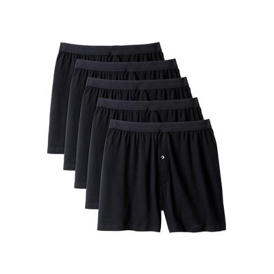 Men's Big & Tall 5-Pack Cotton Boxers by KingSize in Black (Size 4XL)
