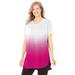 Plus Size Women's Easy Maxi Tunic by Woman Within in Raspberry Ombre (Size 34/36)