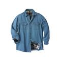 Men's Big & Tall Flannel-Lined Twill Shirt Jacket by Boulder Creek® in Bleach Denim (Size 4XL)