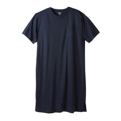 Men's Big & Tall Lightweight t-shirt nightshirt by KingSize in Navy (Size 2XL/3XL)