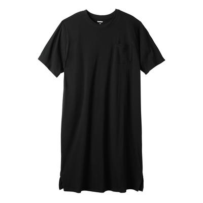 Men's Big & Tall Lightweight t-shirt nightshirt by KingSize in Black (Size 5XL/6XL)