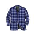 Men's Big & Tall Flannel Full Zip Snap Closure Renegade Shirt Jacket by Boulder Creek in Navy Plaid (Size 3XL)