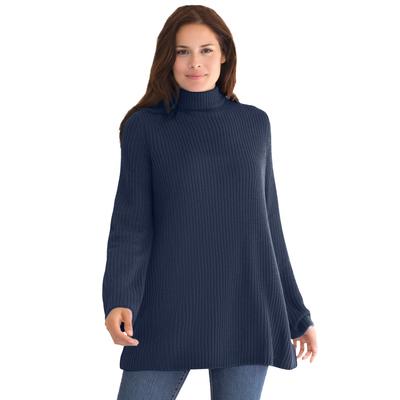 Plus Size Women's Pullover Shaker Swing by Woman Within in Navy (Size 2X)