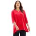 Plus Size Women's AnyWear Keyhole Tunic by Catherines in Classic Red (Size 4X)