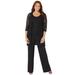Plus Size Women's Luxe Lace 3-Piece Pant Set by Catherines in Black (Size 30 W)