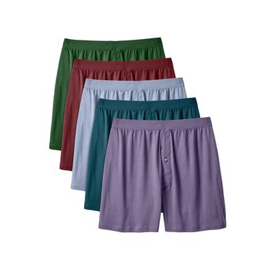 Men's Big & Tall 5-Pack Cotton Boxers by KingSize in Assorted Colors (Size XL)