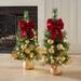 36"H Regal Pre-Lit urn Tree by BrylaneHome in Burgundy Gold