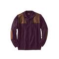 Men's Big & Tall Boulder Creek™ Patch Sweater with Mock Neck by Boulder Creek in Dark Grape (Size 8XL)