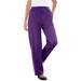 Plus Size Women's 7-Day Knit Ribbed Straight Leg Pant by Woman Within in Radiant Purple (Size S)