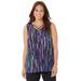 Plus Size Women's AnyWear Tank by Catherines in Rain Print (Size 4X)