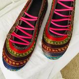 Anthropologie Shoes | Boho/Hippie-Ish Traditional Handmade Indian Shoes | Color: Gold/Pink | Size: 8.5