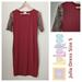 Lularoe Dresses | Lularoe Julia Dress- Burgundy Brown Lace Half Sleeves Knee Length | Color: Brown/Tan | Size: S