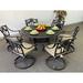 Bloomsbury Market Anieya Round 6 - Person 60" Long Outdoor Dining Set w/ Cushions Metal in Brown | 60 W x 60 D in | Wayfair