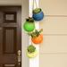 August Grove® Avah 4 Piece 23" Indoor/Outdoor Ceramic Hanging Planter Set Ceramic in Orange/Green/Blue | 3.5 H x 3.75 W x 3.75 D in | Wayfair