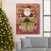 The Holiday Aisle® Santa On Gift Premium Gallery Wrapped Canvas - Ready To Hang Santa on Gift Canvas, in Green/Red | 12 H x 8 W x 1 D in | Wayfair