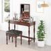 Alcott Hill® Makeup Vanity Desk Wood in Brown | 30.9 H x 39.37 W x 15.7 D in | Wayfair 51185082169E46ABA09DFE14844D68B8