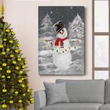 The Twillery Co.® Festive Snowman I - Wrapped Canvas Print Canvas, Solid Wood in Gray/Red/White | 27 H x 18 W x 1 D in | Wayfair