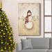 The Holiday Aisle® Snowman Premium Gallery Wrapped Canvas - Ready To Hang Snowman Metal in Green/Red | 60 H x 40 W x 1 D in | Wayfair