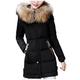 Women Coats and Jackets Sale Clearance,Ladies Outerwear Down Cotton Mid-length Padded Long Sleeve Hooded Stand Cotton-padded Collar Coats for Winter Cold Weather UK Size S-5XL