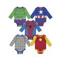 Marvel Baby Boys 5 Pack Bodysuits Hulk Spiderman Iron Man Captain America 6-9 Months