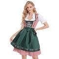 Checked Dress Blue Red Women's Blouse White with Apron Oktoberfest Germany Dress Midi 100% Cotton for Party Oktoberfest Dirndl Blouse Short Sleeve Lace Edge Dress Dirndl Moser 2 Pieces, red, M