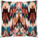 Virgil Peach & Emerald Embroidered Ikat Feather Down Throw Pillow (18" x 18")