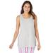 Plus Size Women's Knit Sleep Tank by Dreams & Co. in Heather Grey (Size L)