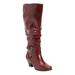 Women's The Cleo Wide Calf Boot by Comfortview in Burgundy (Size 7 M)