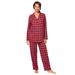 Plus Size Women's Classic Flannel Pajama Set by Dreams & Co. in Red Buffalo (Size 22/24) Pajamas