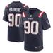 Men's Nike Christian Barmore Navy New England Patriots Player Game Jersey