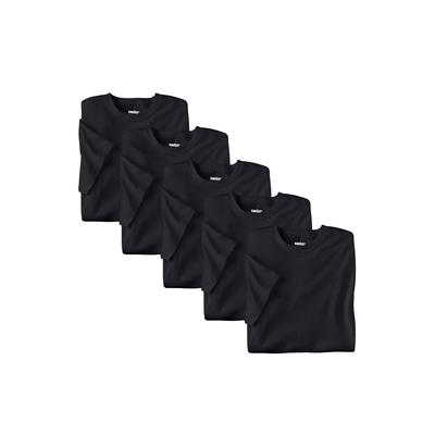 Men's Big & Tall Cotton Crewneck Undershirts 5 pack by KingSize in Black (Size 4XL)
