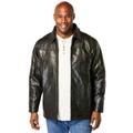 Men's Big & Tall Embossed leather jacket by KingSize in Black (Size L)