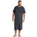 Men's Big & Tall Lightweight t-shirt nightshirt by KingSize in Heather Charcoal (Size 7XL/8XL)