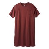 Men's Big & Tall Lightweight t-shirt nightshirt by KingSize in Heather Rich Burgundy (Size 2XL/3XL)