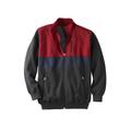 Men's Big & Tall Full-Zip Fleece Jacket by KingSize in Heather Charcoal Colorblock (Size XL)