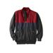Men's Big & Tall Full-Zip Fleece Jacket by KingSize in Heather Charcoal Colorblock (Size XL)